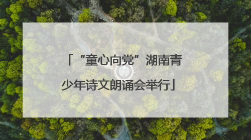 “童心向党”湖南青少年诗文朗诵会举行