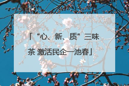 “心、新、质”三味茶 激活民企一池春