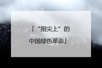 “指尖上”的中国绿色革命