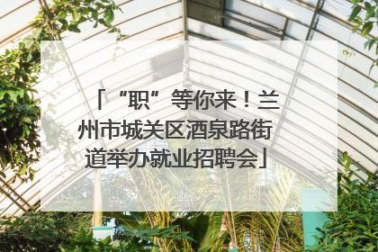 “职”等你来！兰州市城关区酒泉路街道举办就业招聘会
