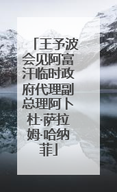 王予波会见阿富汗临时政府代理副总理阿卜杜·萨拉姆·哈纳菲