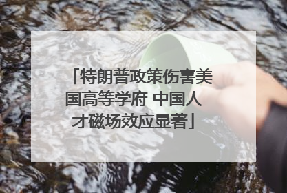特朗普政策伤害美国高等学府 中国人才磁场效应显著