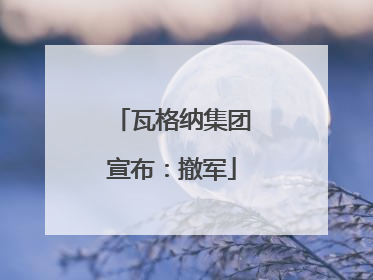 瓦格纳集团宣布：撤军