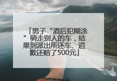 男子“酒后犯糊涂”骑走别人的车，结果到派出所还车、道歉还赔了500元
