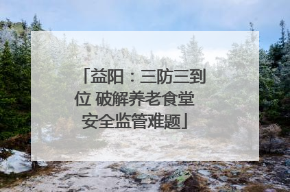益阳：三防三到位 破解养老食堂安全监管难题