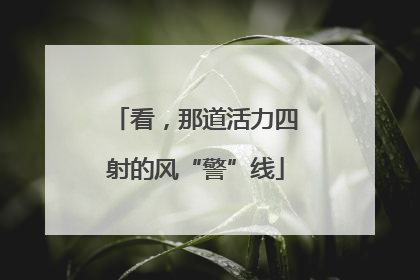看，那道活力四射的风“警”线