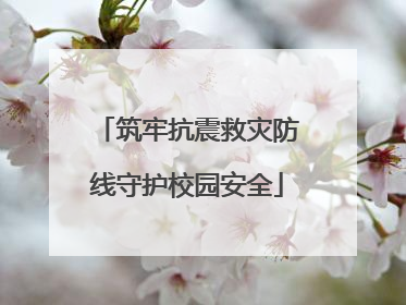 筑牢抗震救灾防线守护校园安全