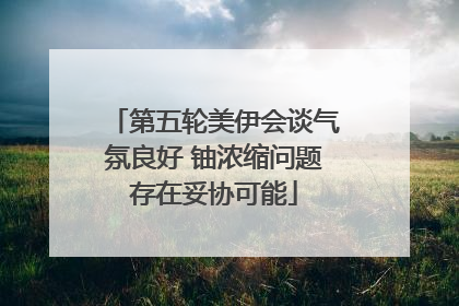 第五轮美伊会谈气氛良好 铀浓缩问题存在妥协可能