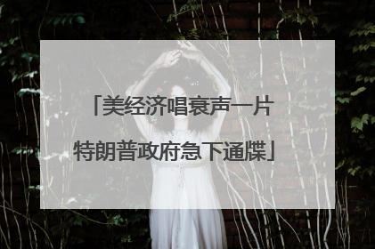 美经济唱衰声一片 特朗普政府急下通牒