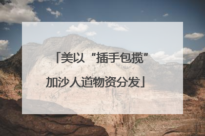 美以“插手包揽”加沙人道物资分发