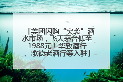美团闪购“突袭”酒水市场，飞天茅台低至1988元！华致酒行、歌德老酒行等入驻