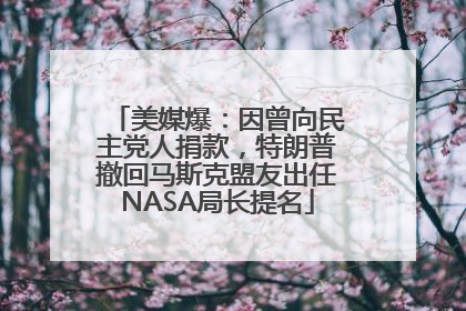 美媒爆：因曾向民主党人捐款，特朗普撤回马斯克盟友出任NASA局长提名