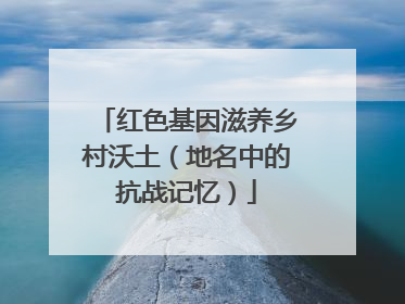 红色基因滋养乡村沃土（地名中的抗战记忆）
