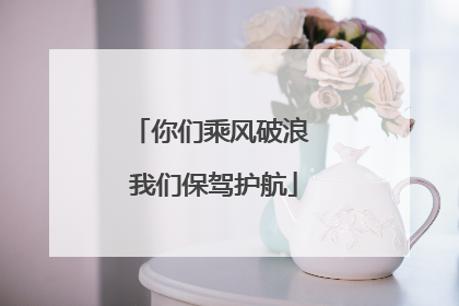 你们乘风破浪 我们保驾护航
