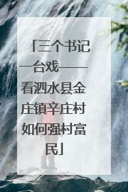 三个书记一台戏——看泗水县金庄镇辛庄村如何强村富民