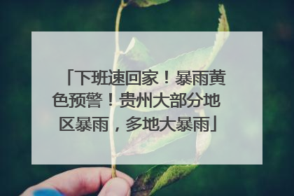 下班速回家！暴雨黄色预警！贵州大部分地区暴雨，多地大暴雨