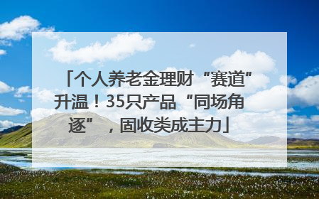个人养老金理财“赛道”升温！35只产品“同场角逐”，固收类成主力