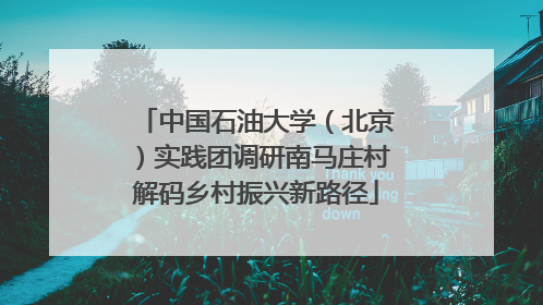 中国石油大学（北京）实践团调研南马庄村解码乡村振兴新路径