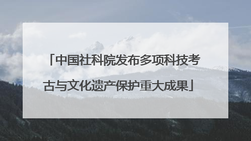 中国社科院发布多项科技考古与文化遗产保护重大成果
