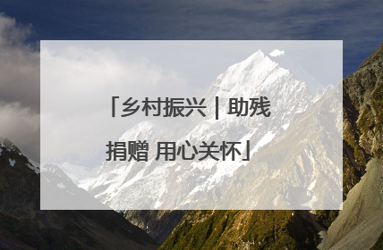 乡村振兴｜助残捐赠 用心关怀