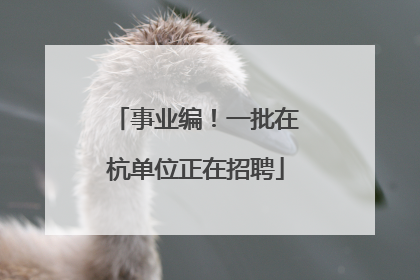 事业编！一批在杭单位正在招聘