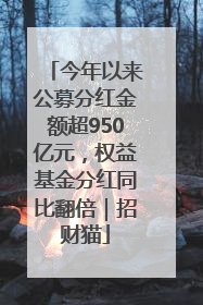 今年以来公募分红金额超950亿元，权益基金分红同比翻倍｜招财猫