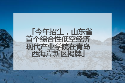 今年招生，山东省首个综合性低空经济现代产业学院在青岛西海岸新区揭牌