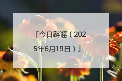 今日辟谣（2025年6月19日）