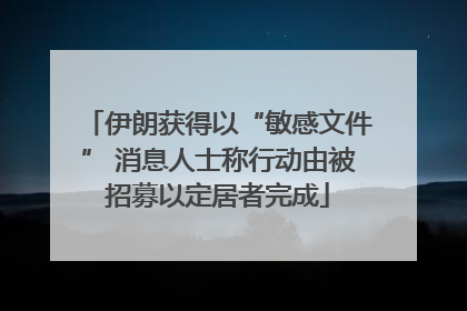 伊朗获得以“敏感文件” 消息人士称行动由被招募以定居者完成