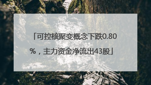 可控核聚变概念下跌0.80%，主力资金净流出43股