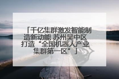 千亿集群激发智能制造新动能 苏州吴中区打造“全国机器人产业集群第一区”