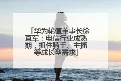 华为轮值董事长徐直军：电信行业成熟期，抓住骑手、主播等成长型需求
