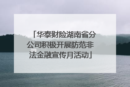 华泰财险湖南省分公司积极开展防范非法金融宣传月活动