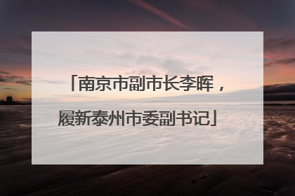 南京市副市长李晖，履新泰州市委副书记