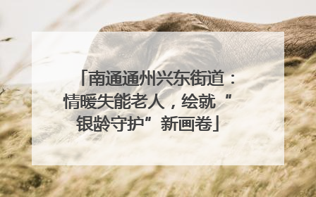 南通通州兴东街道：情暖失能老人，绘就“银龄守护”新画卷
