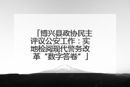 博兴县政协民主评议公安工作：实地检阅现代警务改革“数字答卷”
