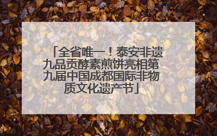 全省唯一！泰安非遗九品贡酵素煎饼亮相第九届中国成都国际非物质文化遗产节