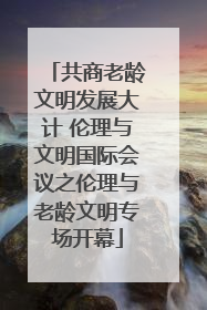 共商老龄文明发展大计 伦理与文明国际会议之伦理与老龄文明专场开幕