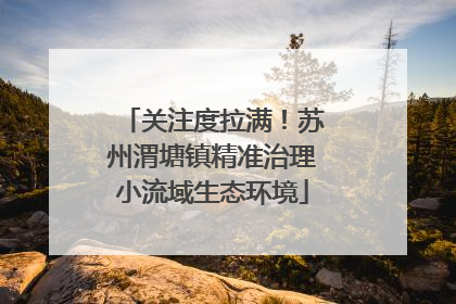 关注度拉满！苏州渭塘镇精准治理小流域生态环境