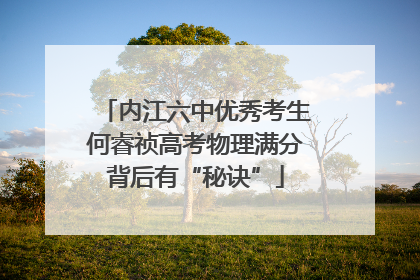 内江六中优秀考生何睿祯高考物理满分背后有“秘诀”