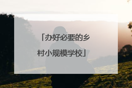 办好必要的乡村小规模学校