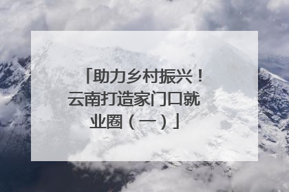 助力乡村振兴！云南打造家门口就业圈（一）