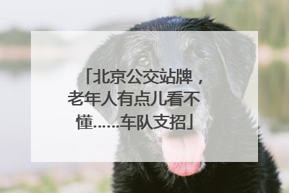 北京公交站牌，老年人有点儿看不懂……车队支招