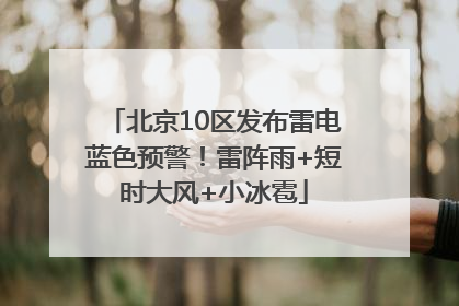 北京10区发布雷电蓝色预警！雷阵雨+短时大风+小冰雹