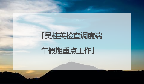 吴桂英检查调度端午假期重点工作