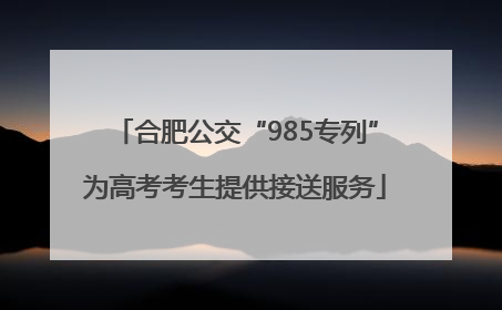 合肥公交“985专列”为高考考生提供接送服务