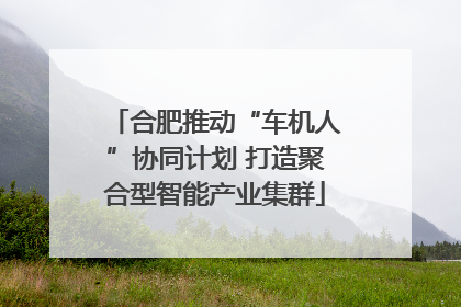 合肥推动“车机人”协同计划 打造聚合型智能产业集群