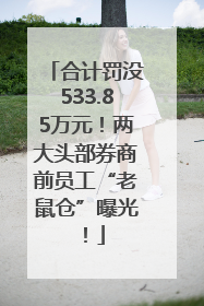 合计罚没533.85万元！两大头部券商前员工“老鼠仓”曝光！