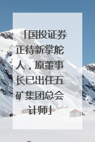 国投证券正待新掌舵人，原董事长已出任五矿集团总会计师
