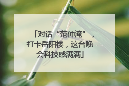 对话“范仲淹”，打卡岳阳楼，这台晚会科技感满满